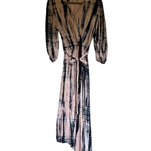 Young Fabulous & Broke Tie Dye Faux Wrap Midi Dress - Picture 2 of 11